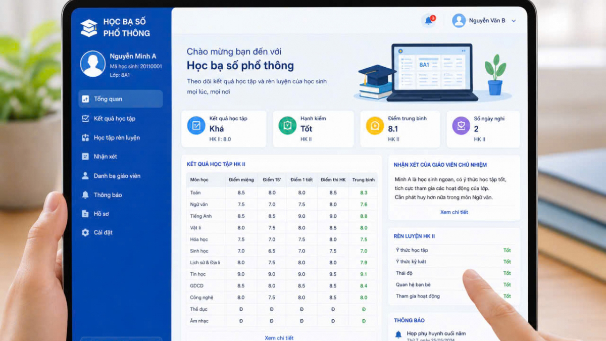 Học bạ số có giá trị pháp lý tương đương học bạ giấy