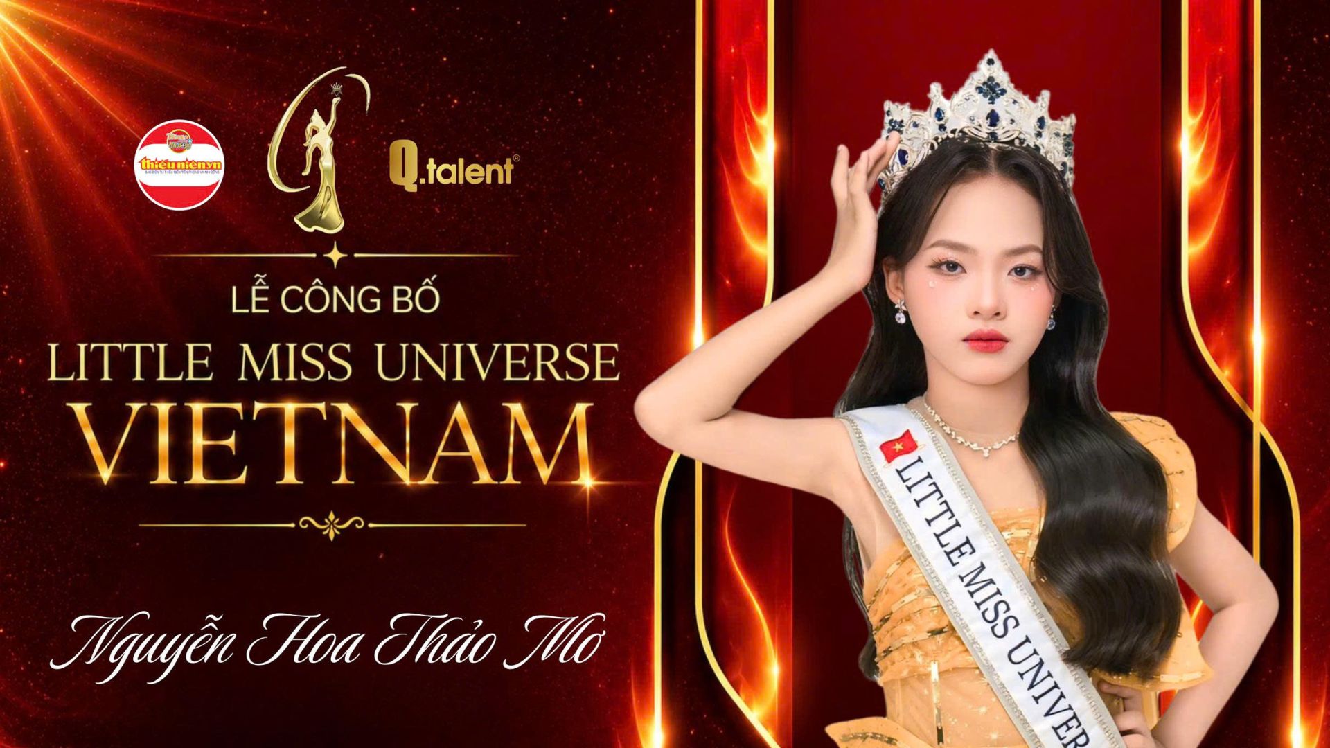 Nguyễn Hoa Thảo Mơ đại diện Việt Nam tham dự Little Miss Universe 2026 tại Philippines