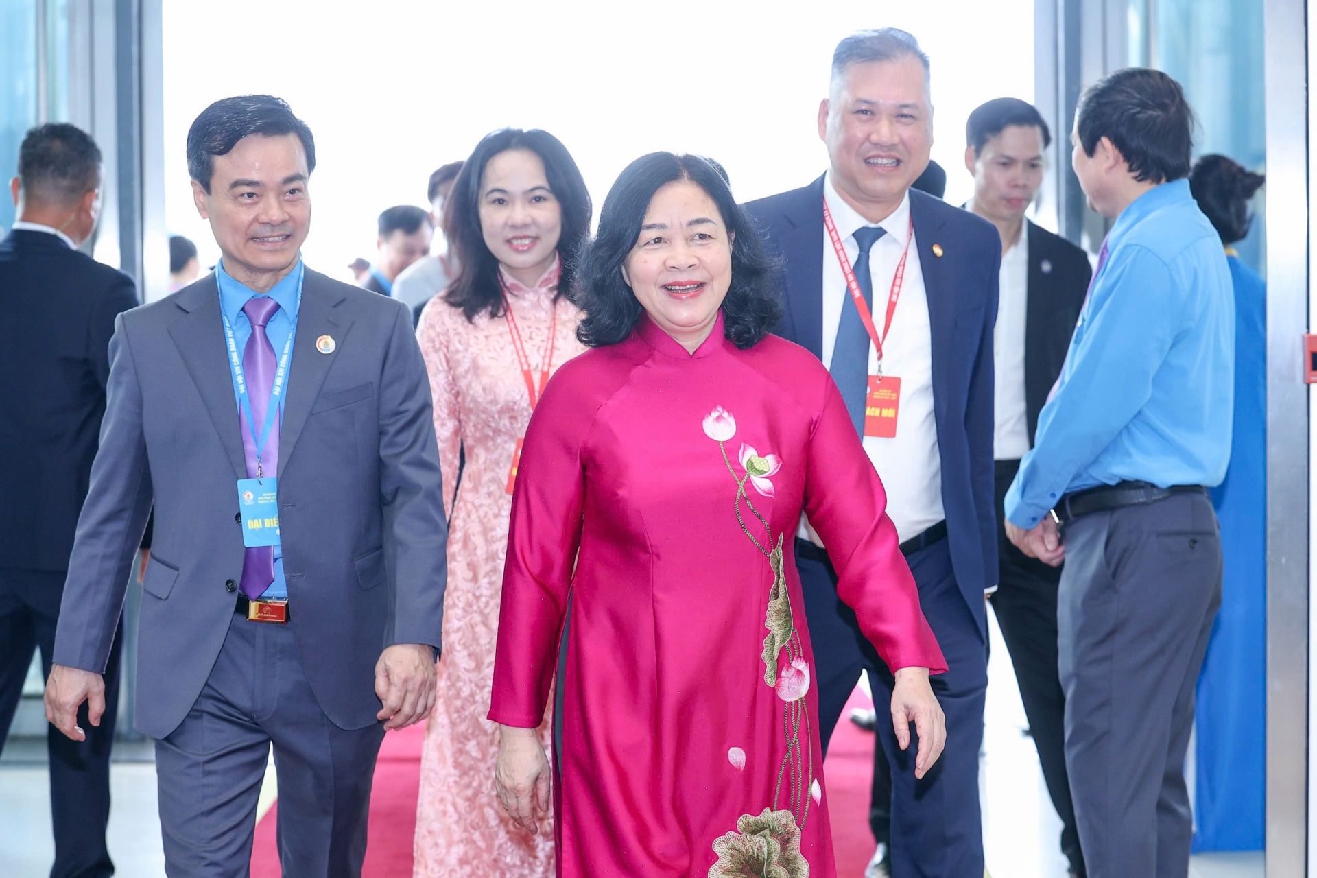 Chủ tịch Ủy ban Trung ương MTTQ Việt Nam B&ugrave;i Thị Minh Ho&agrave;i đến dự Đại hội.