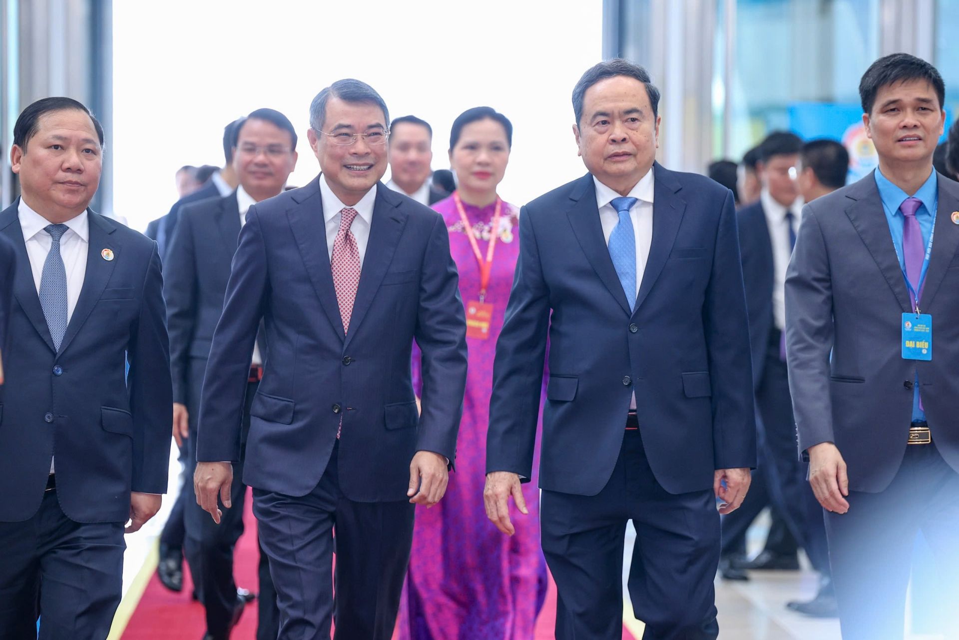 Thủ tướng Ch&iacute;nh phủ L&ecirc; Minh Hưng, Chủ tịch Quốc hội Trần Thanh Mẫn đến dự đại hội.