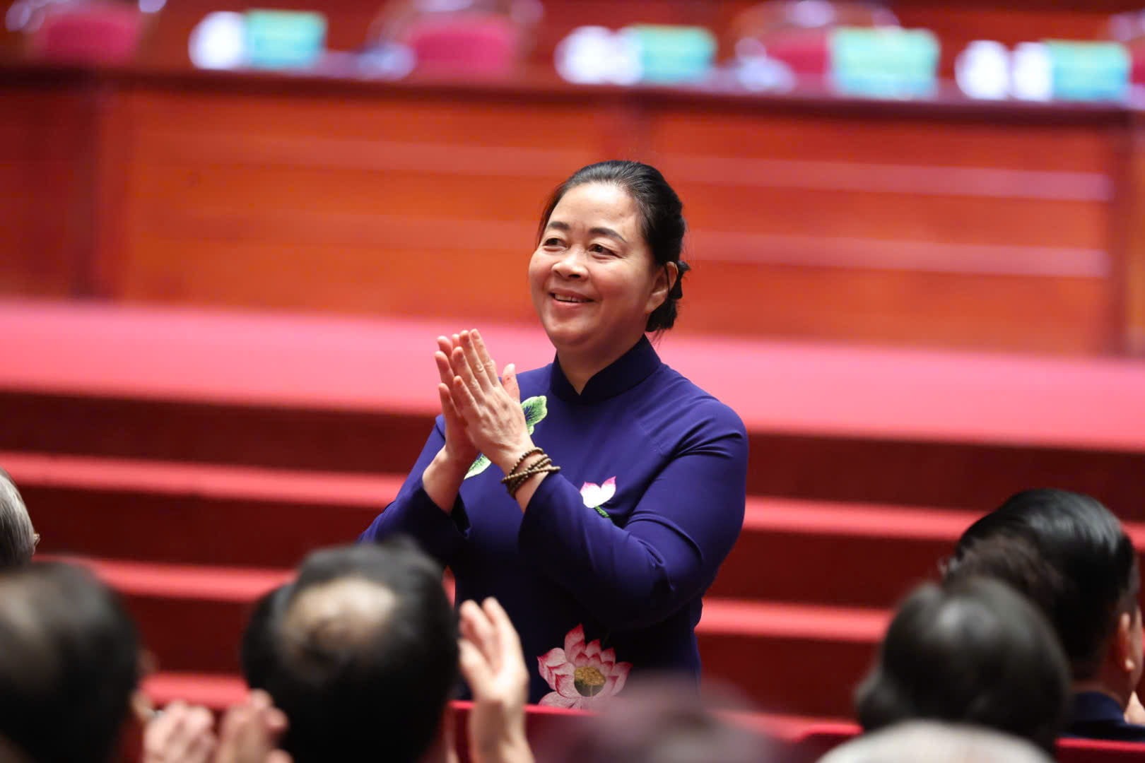 Chủ tịch Ủy ban T.Ư MTTQ Việt Nam B&ugrave;i Thị Minh Ho&agrave;i dự Đại hội.