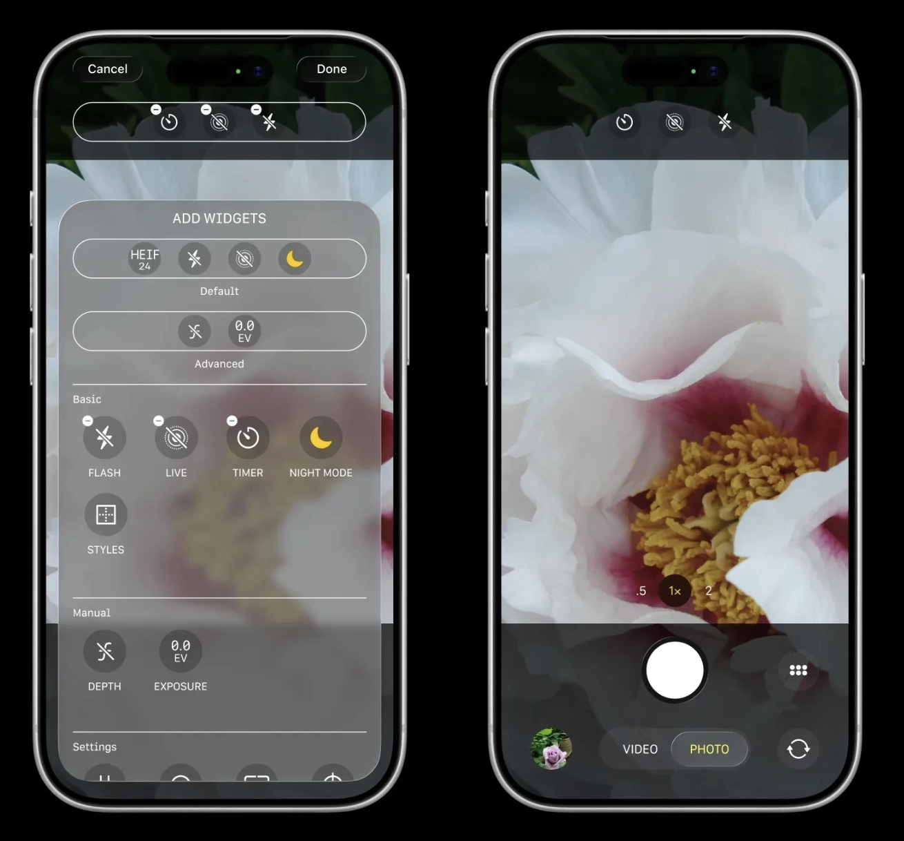 Giao diện camera với khả năng t&ugrave;y biến cao hơn tr&ecirc;n iOS 27.