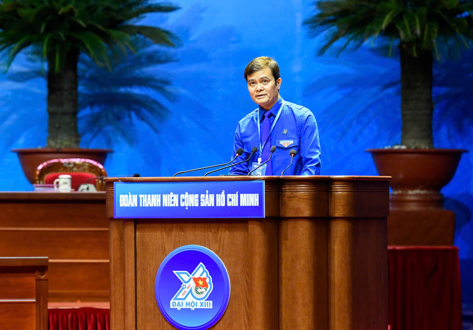 Anh B&ugrave;i Quang Huy - Ủy vi&ecirc;n T.Ư Đảng, Ph&oacute; Chủ tịch Ủy ban T.Ư MTTQ Việt Nam, B&iacute; thư thứ nhất T.Ư Đo&agrave;n ph&aacute;t biểu khai mạc Đại hội đại biểu to&agrave;n quốc Đo&agrave;n TNCS Hồ Ch&iacute; Minh lần thứ XIII.