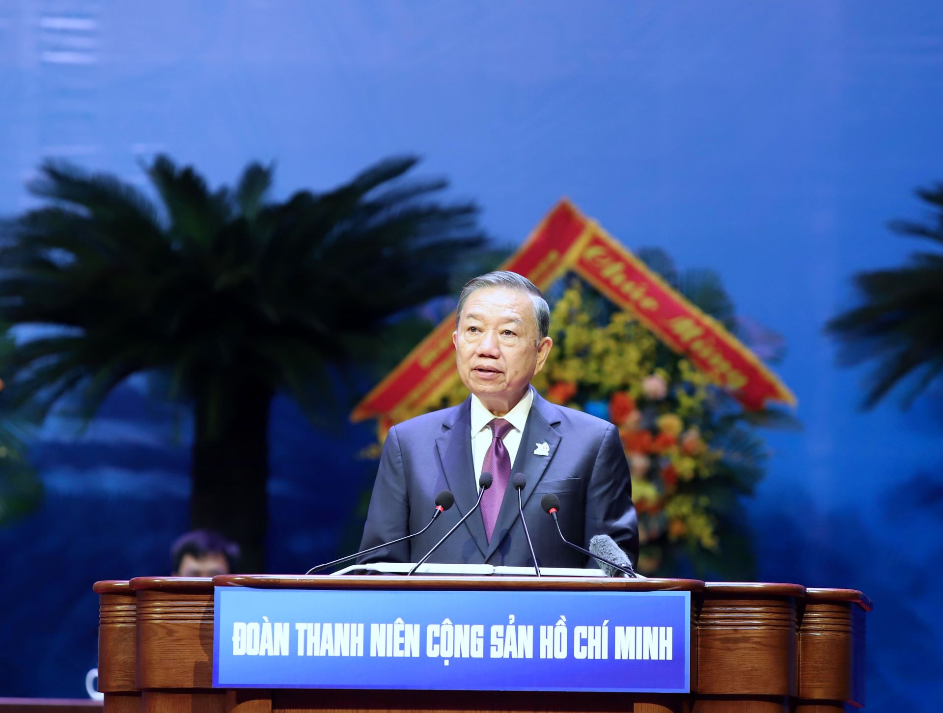 Tổng B&iacute; thư, Chủ tịch nước T&ocirc; L&acirc;m ph&aacute;t biểu chỉ đạo tại Đại hội đại biểu Đo&agrave;n TNCS Hồ Ch&iacute; Minh lần thứ XIII, nhiệm kỳ 2026-2031.
