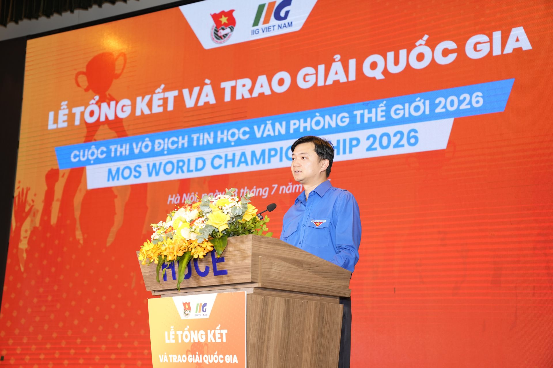 B&iacute; thư thường trực T.Ư Đo&agrave;n Nguyễn Minh Triết ph&aacute;t biểu tại chương tr&igrave;nh.