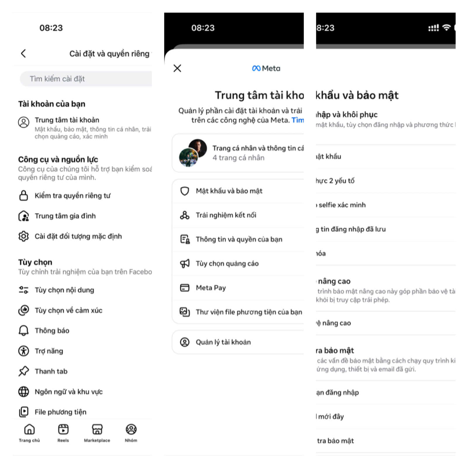 C&aacute;c bước ban đầu để truy cập v&agrave;o t&iacute;nh năng x&aacute;c thực mới của Facebook.