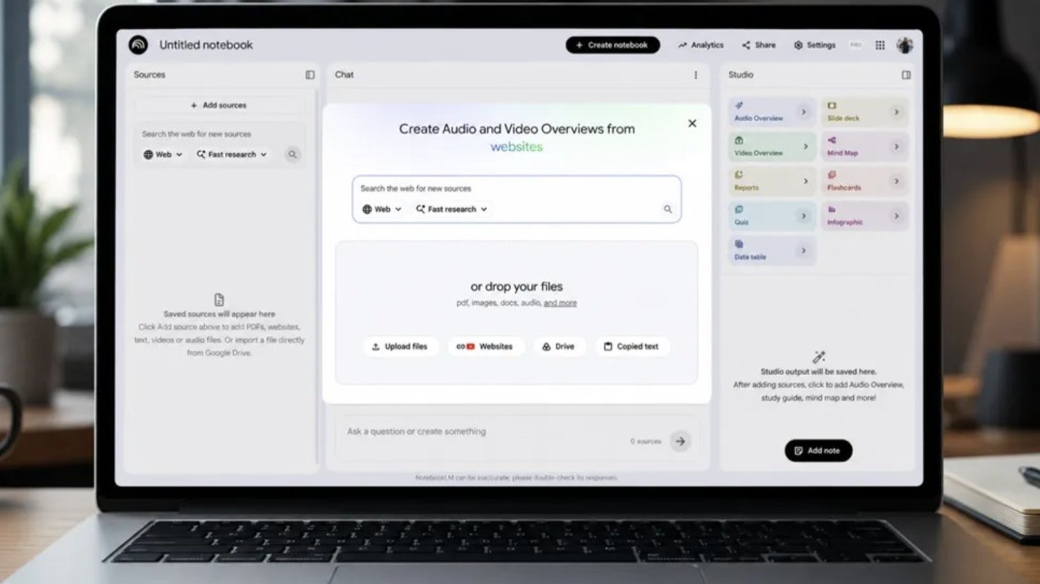 Giao diện Gemini Notebook. 
