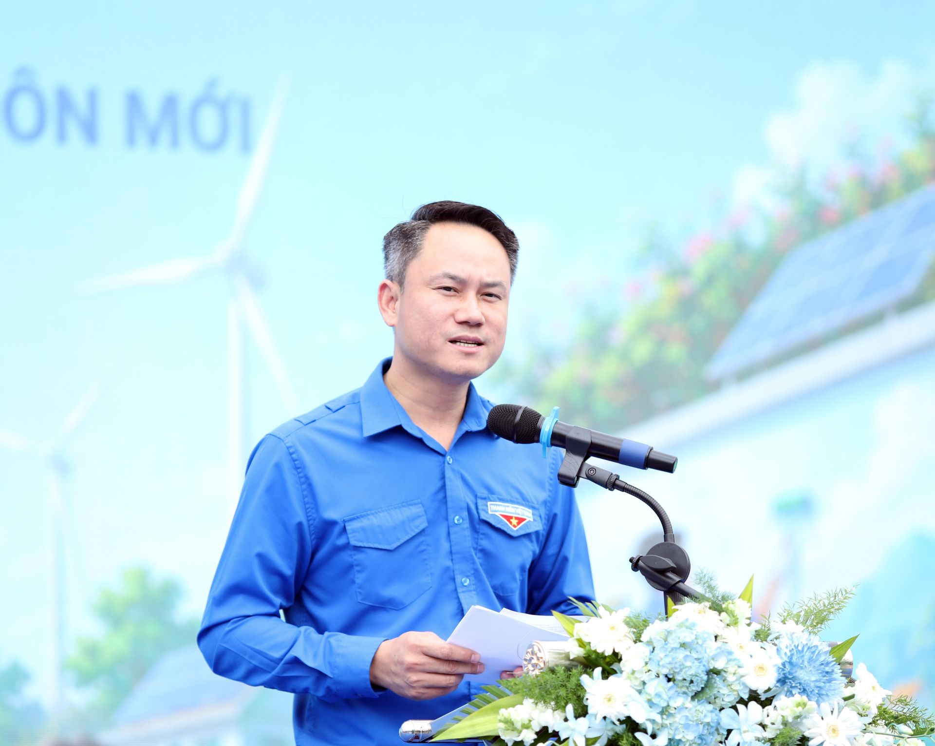 B&iacute; thư T.Ư Đo&agrave;n Nguyễn Kim Quy ph&aacute;t biểu tại chương tr&igrave;nh.