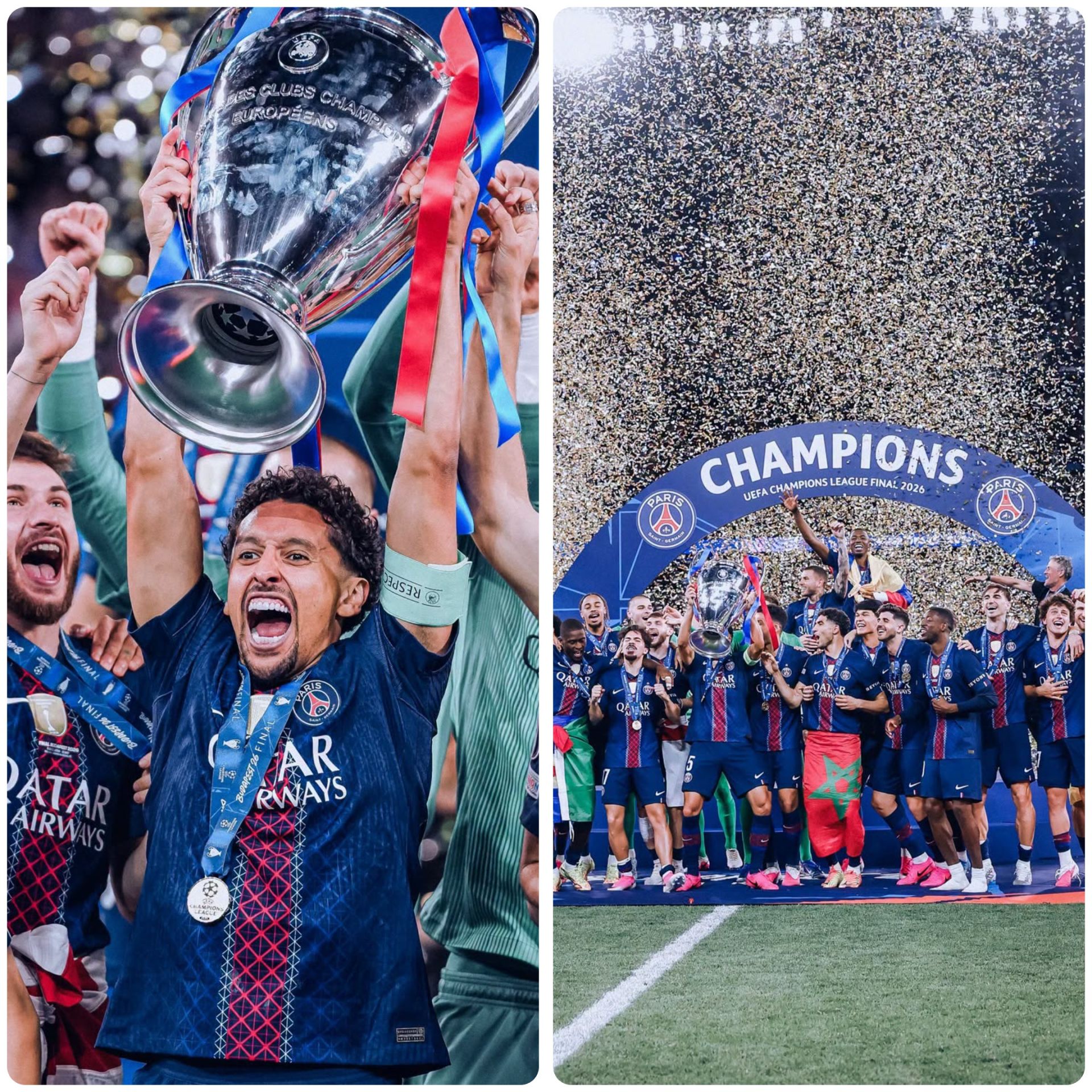 PSG ăn mừng chức v&ocirc; địch Champions League 2025-2026.