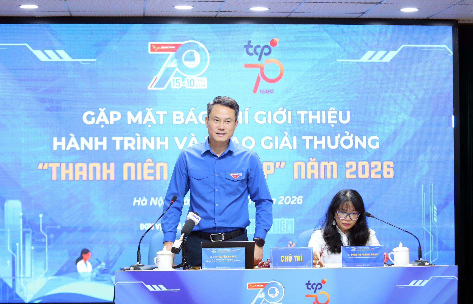 B&iacute; thư Trung ương Đo&agrave;n Nguyễn Kim Quy ph&aacute;t biểu tại chương tr&igrave;nh.