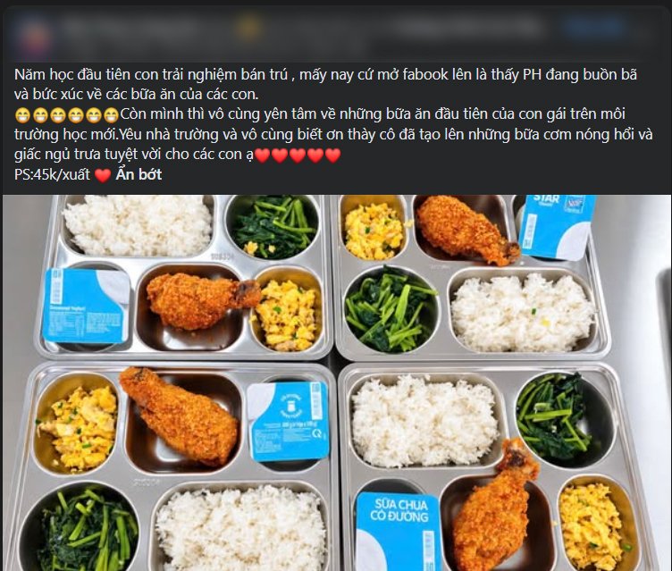 Những suất ăn b&aacute;n tr&uacute; được c&aacute;c cơ sở gi&aacute;o dục c&ocirc;ng khai, minh bạch tạo được sự đồng thuận từ ph&iacute;a phụ huynh.