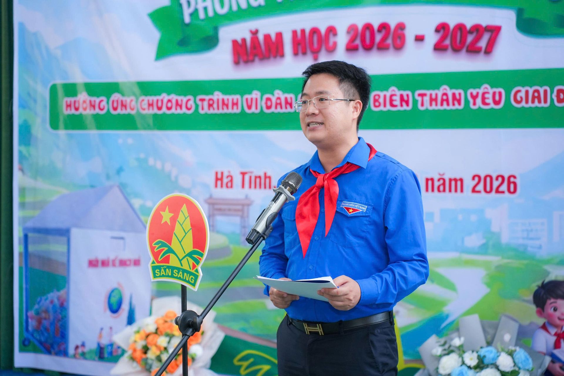 Anh Nguyễn Viết Hải Đăng - Ph&oacute; B&iacute; thư Tỉnh đo&agrave;n H&agrave; Tĩnh cho biết, tổng nguồn lực trao tặng tại chương tr&igrave;nh l&ecirc;n tới gần 600 triệu đồng
