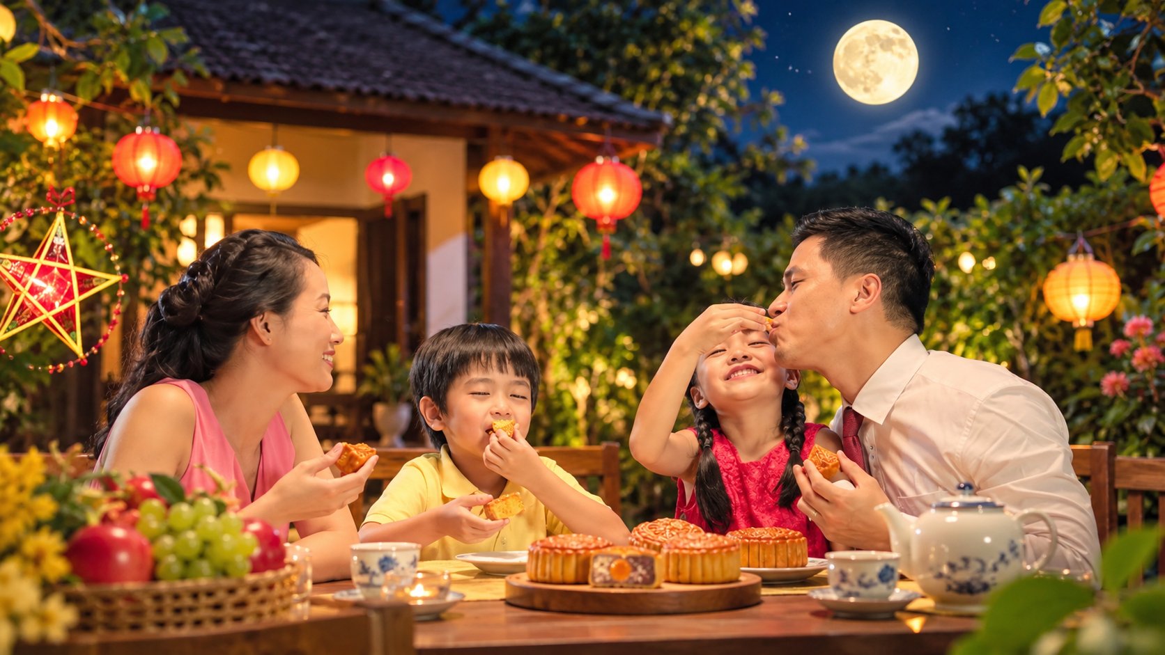 Cả gia đ&igrave;nh c&oacute; thể c&ugrave;ng chia nhỏ b&aacute;nh Trung thu để thưởng thức, vừa giữ trọn kh&ocirc;ng kh&iacute; đo&agrave;n vi&ecirc;n vừa gi&uacute;p kiểm so&aacute;t khẩu phần.