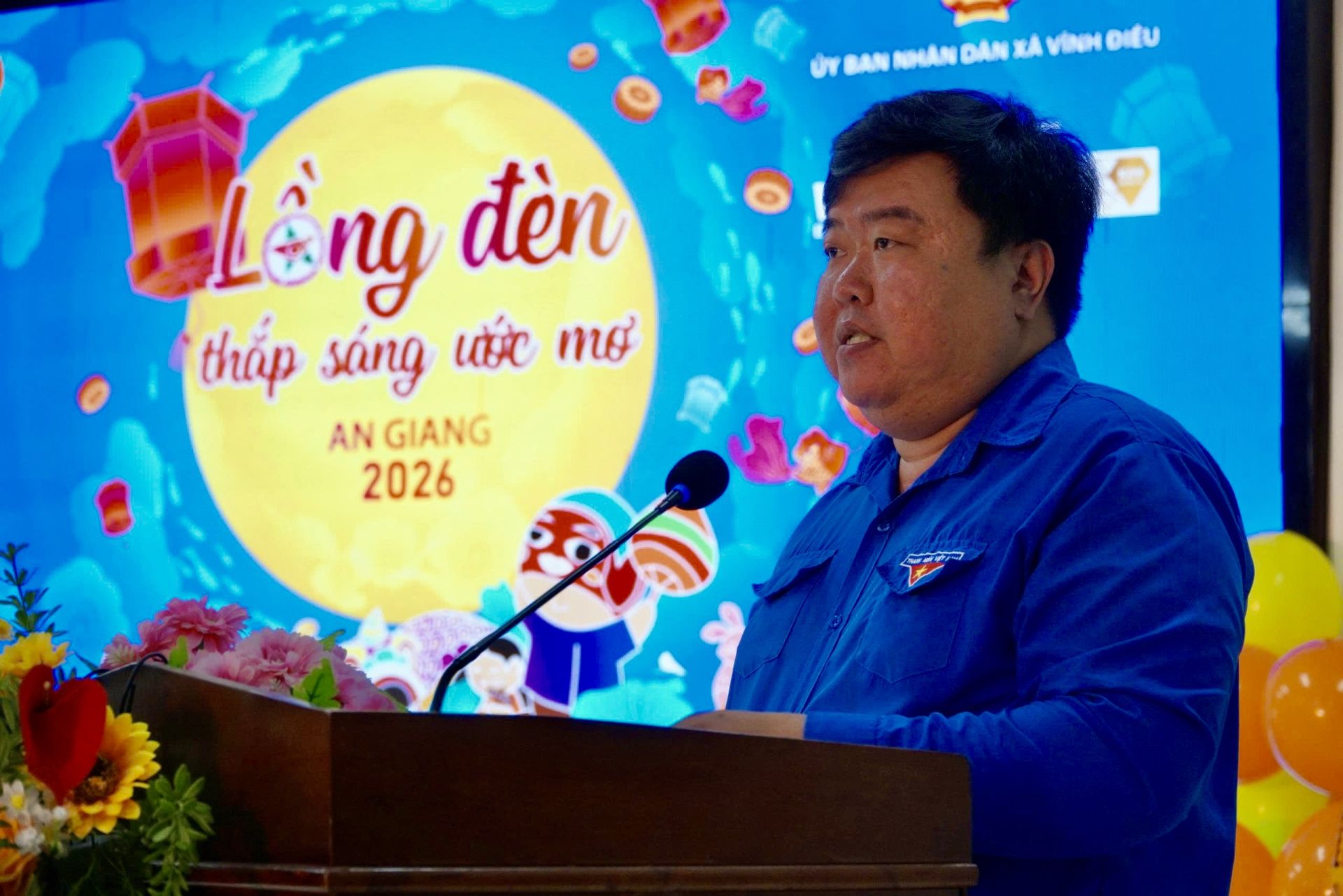 Anh Dư Phạm Hữu Khuyến - Ph&oacute; B&iacute; thư Tỉnh đo&agrave;n, Chủ tịch Hội đồng Đội tỉnh An Giang ph&aacute;t biểu tại chương tr&igrave;nh.