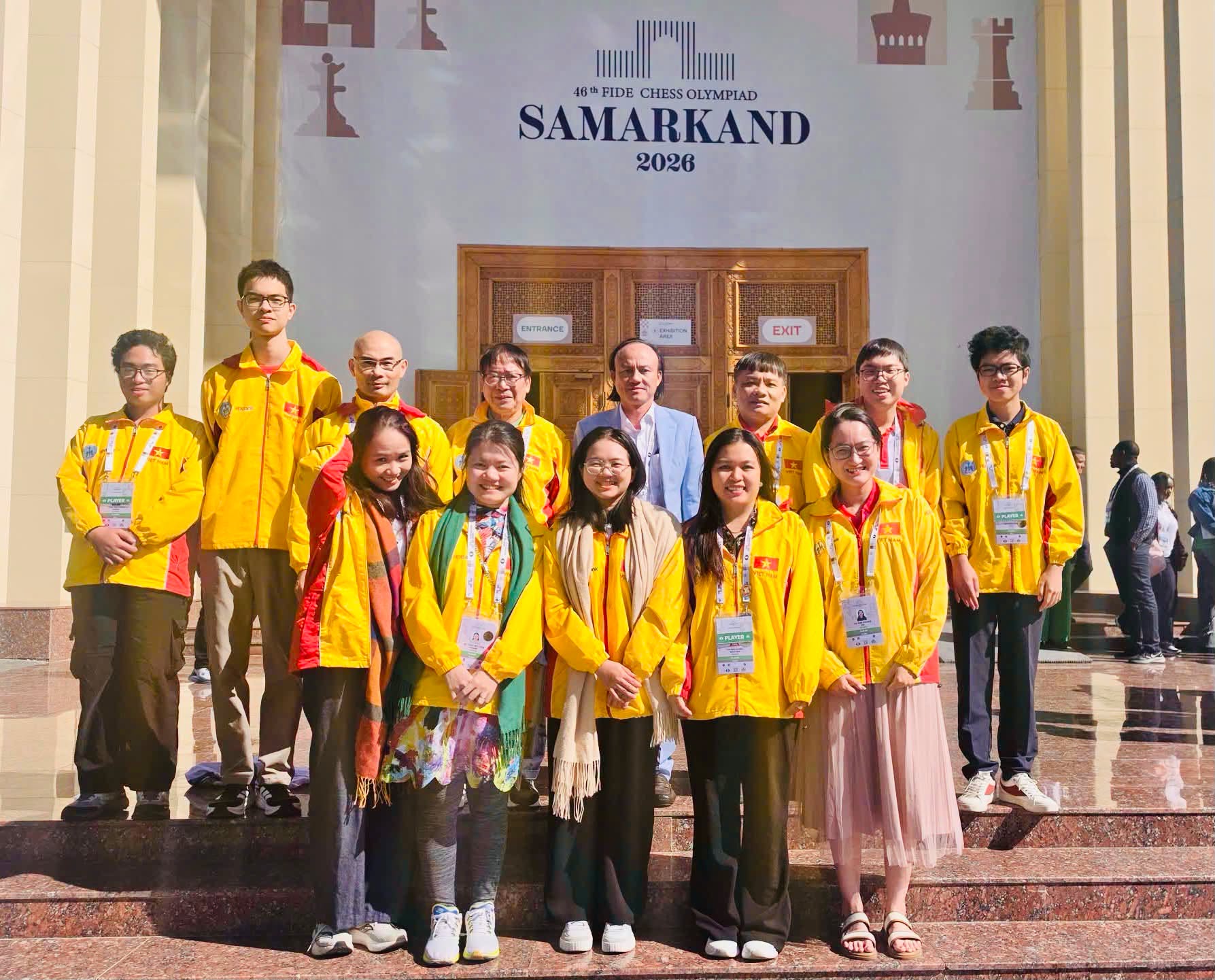 C&aacute;c kỳ thủ của đội tuyển Việt Nam thi đấu tại Olympiad 2026.