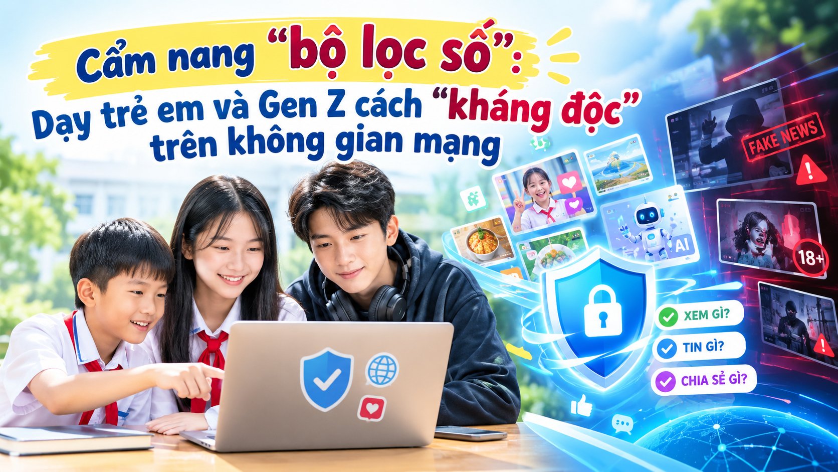 Kỳ 4: Cẩm nang "bộ lọc số":  “Kháng độc” trên không gian mạng