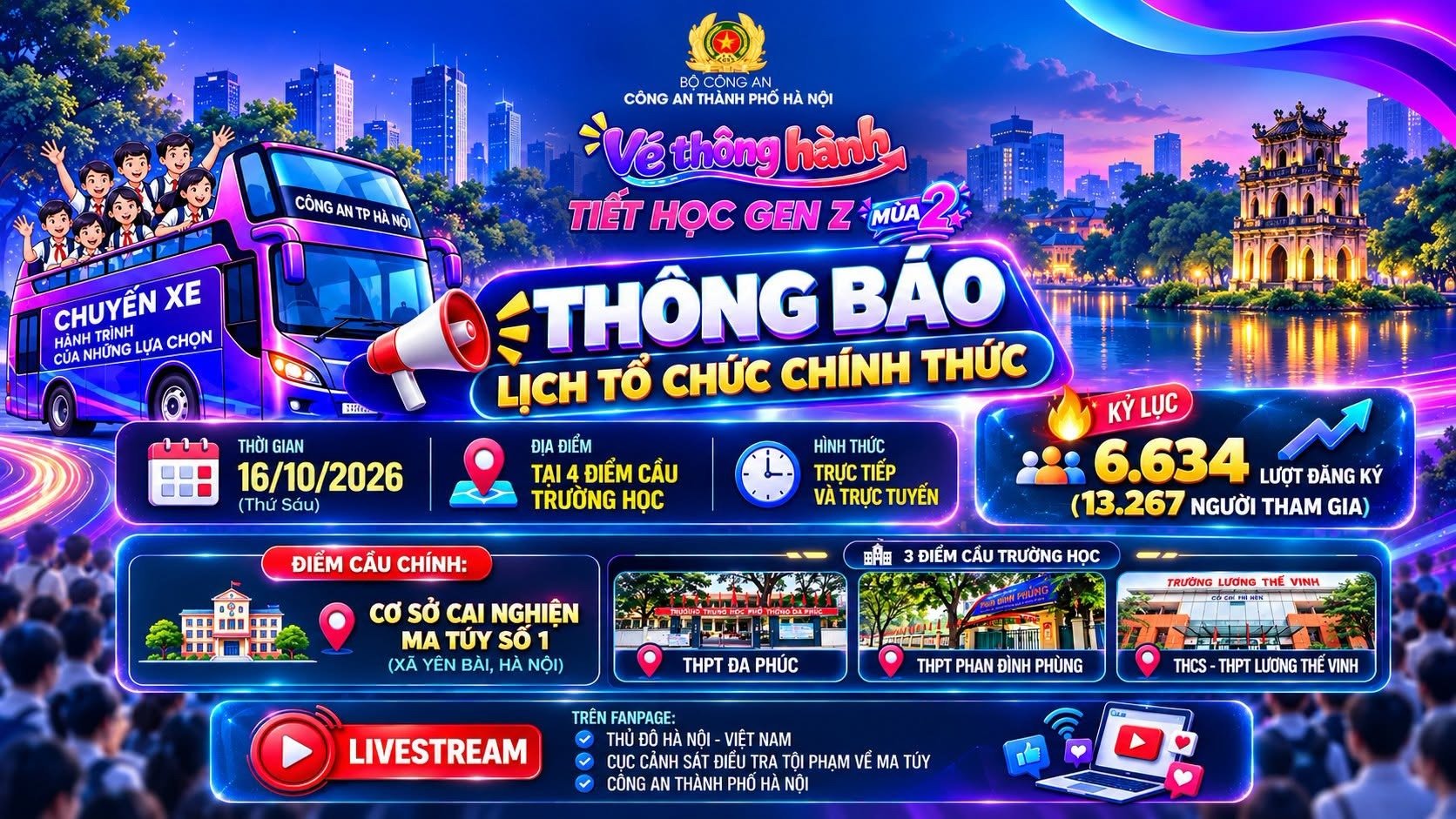 Th&ocirc;ng b&aacute;o của C&ocirc;ng an TP. H&agrave; Nội về thời gian tổ chức 