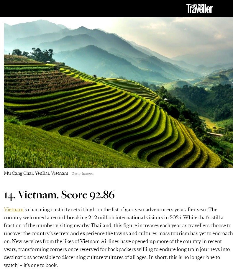 Việt Nam ở vị tr&iacute; 14 trong bảng xếp hạng.