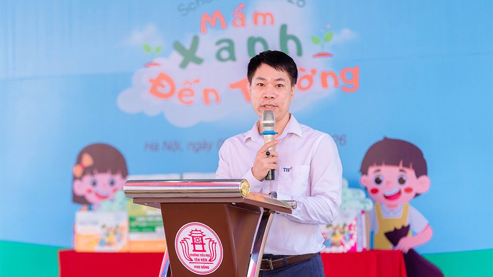 Anh Vũ Xu&acirc;n Th&aacute;i, Quản l&yacute; Chương tr&igrave;nh M&ocirc;i trường của Quỹ V&igrave; Tầm V&oacute;c Việt, ph&aacute;t biểu tại sự kiện.