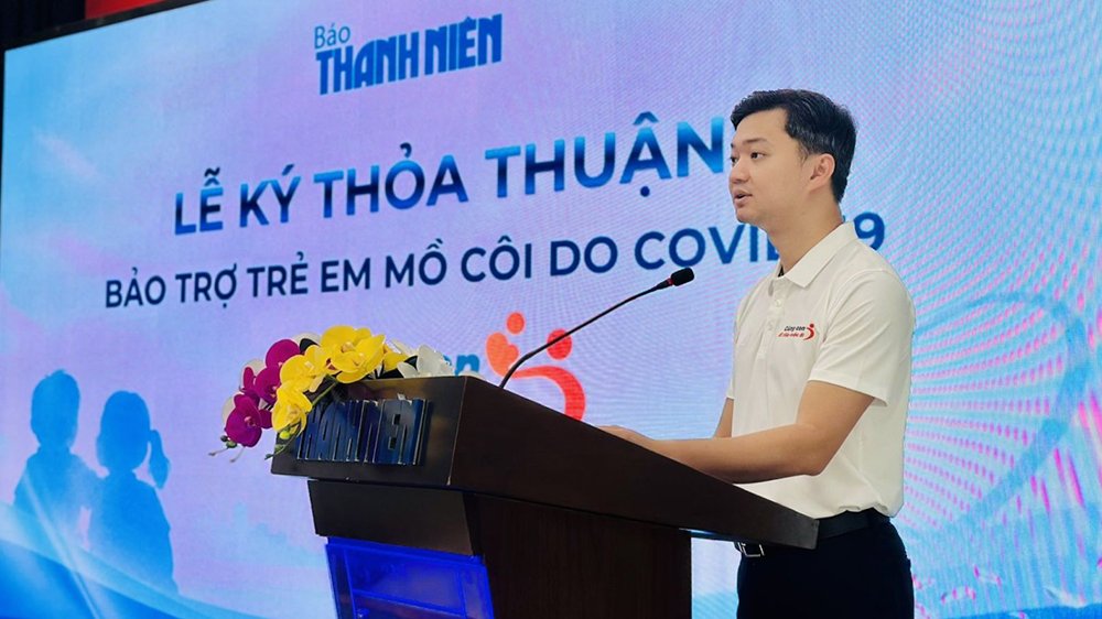 Anh Nguyễn Minh Triết - B&iacute; thư Thường trực Trung ương Đo&agrave;n, Chủ tịch Trung ương Hội Sinh vi&ecirc;n Việt Nam ph&aacute;t biểu tại buổi lễ.