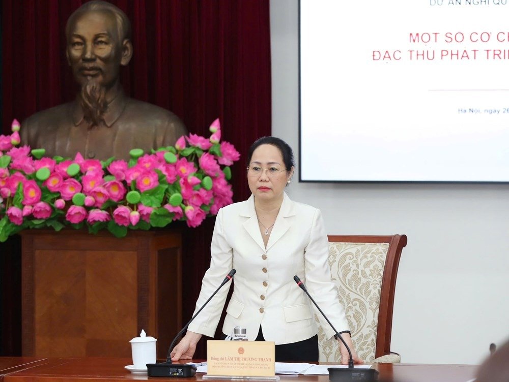 Bộ trưởng L&acirc;m Thị Phương Thanh ph&aacute;t biểu khai mạc Hội nghị