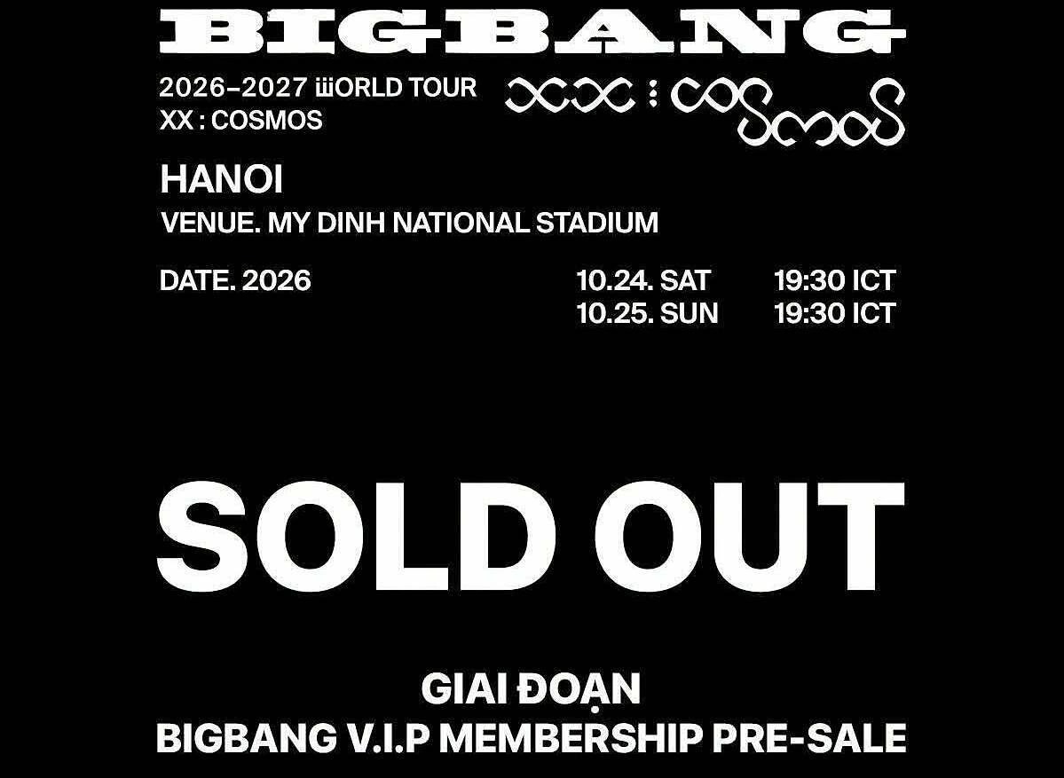 V&eacute; xem concert của BIGBANG b&aacute;n hết trong một thời gian ngắn.